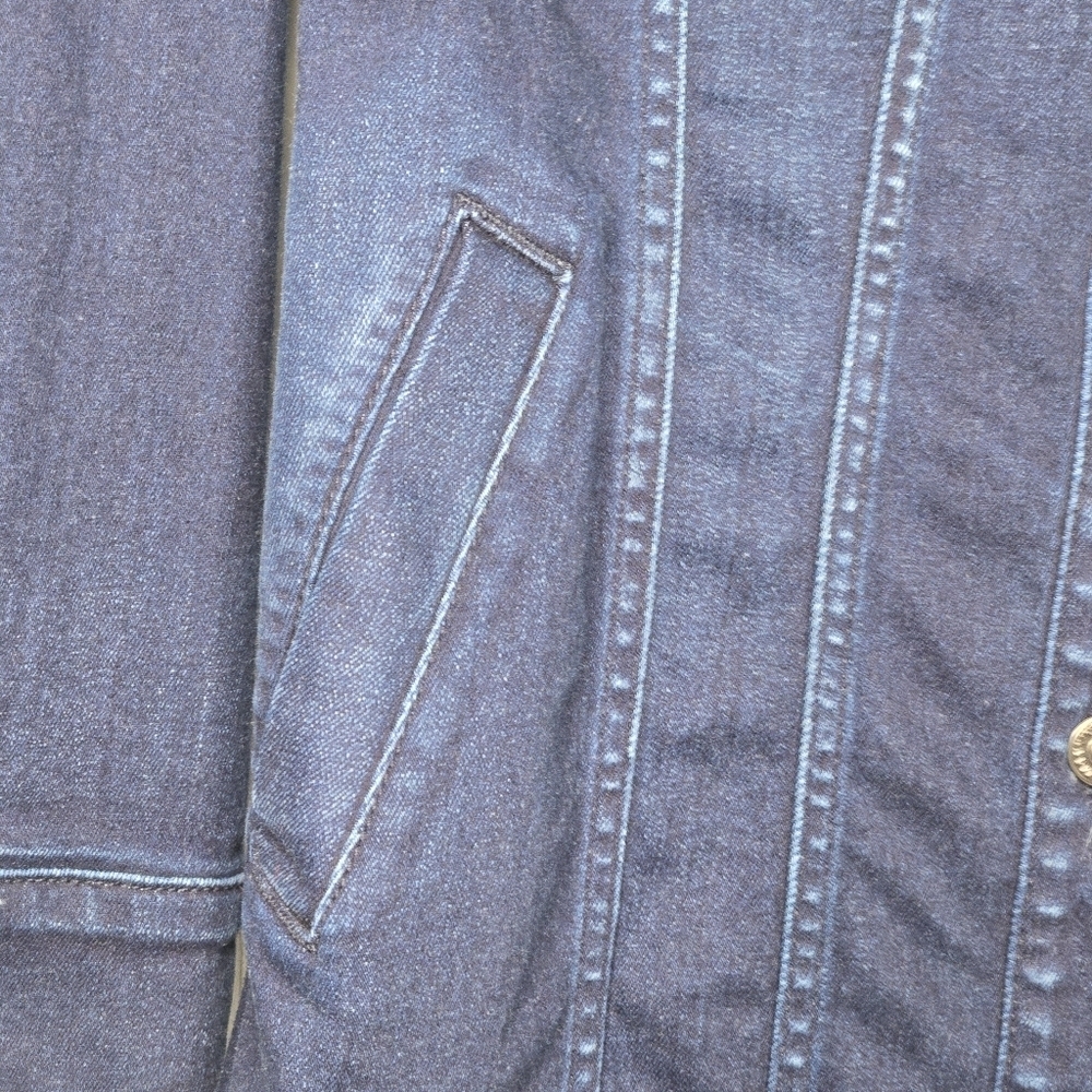 7 For All Mankind Womens Dark Wash Western Rodeo Trucker Denim Jean Dress Large - Picture 8 of 15
